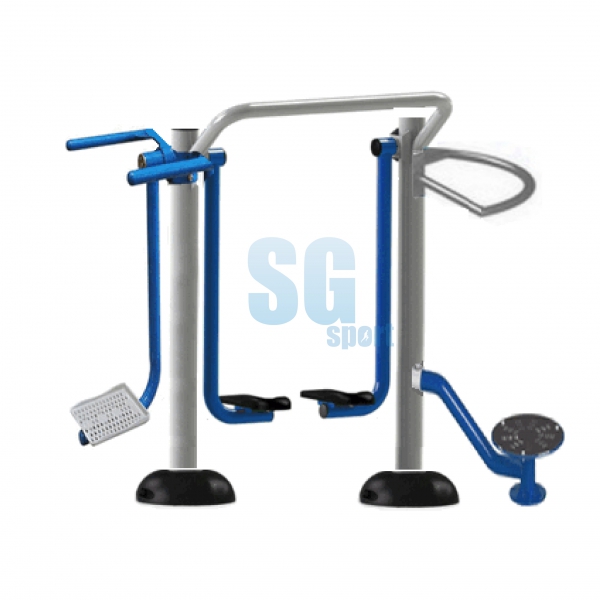 Dụng cụ 3 trong 1: Đi bộ trên không - lắc eo - xoay eo (2 trụ)