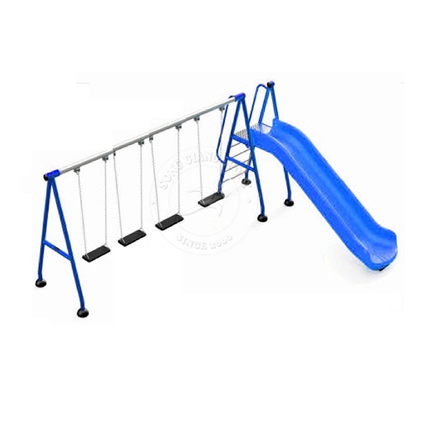 Dụng cụ xích đu 4 chỗ kèm cầu trượt