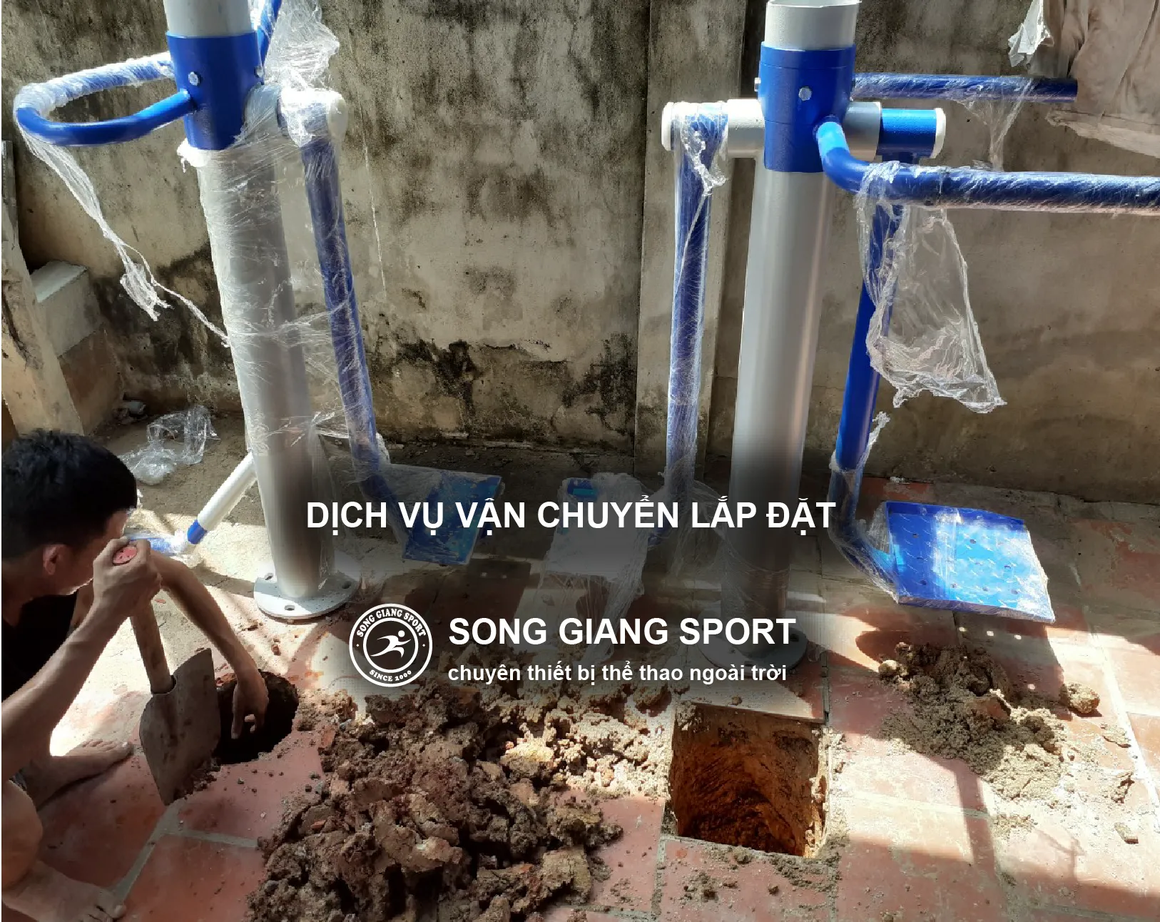 lắp đặt dụng cụ thể thao